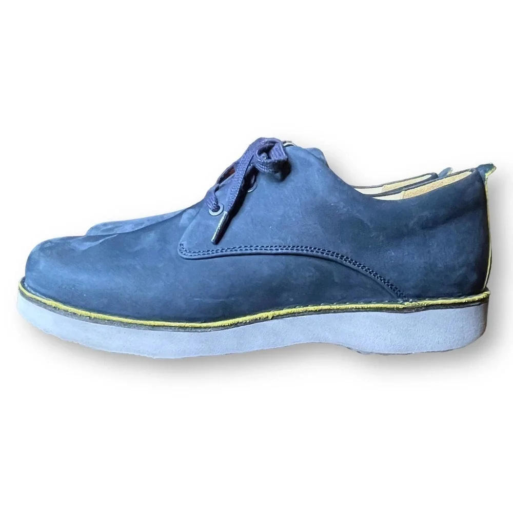 Samuel Hubbard Comfort Shoes Blue Suede Free Derby Antimicrobial Vibram Size 11